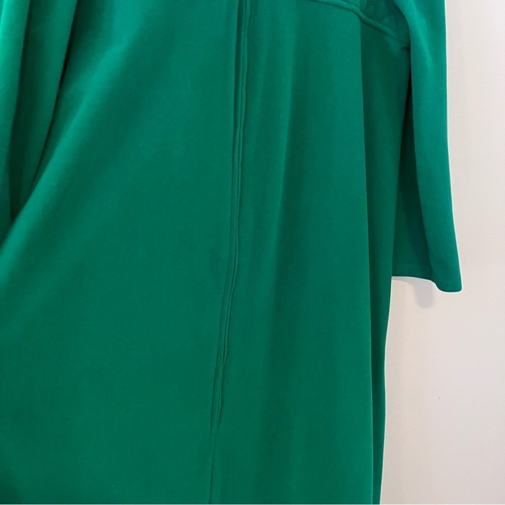 VTG 70s LISANNE Kelly Green Loungewear 3/4 Zip Velour Robe Sz. L Quilted Top - Picture 4 of 9